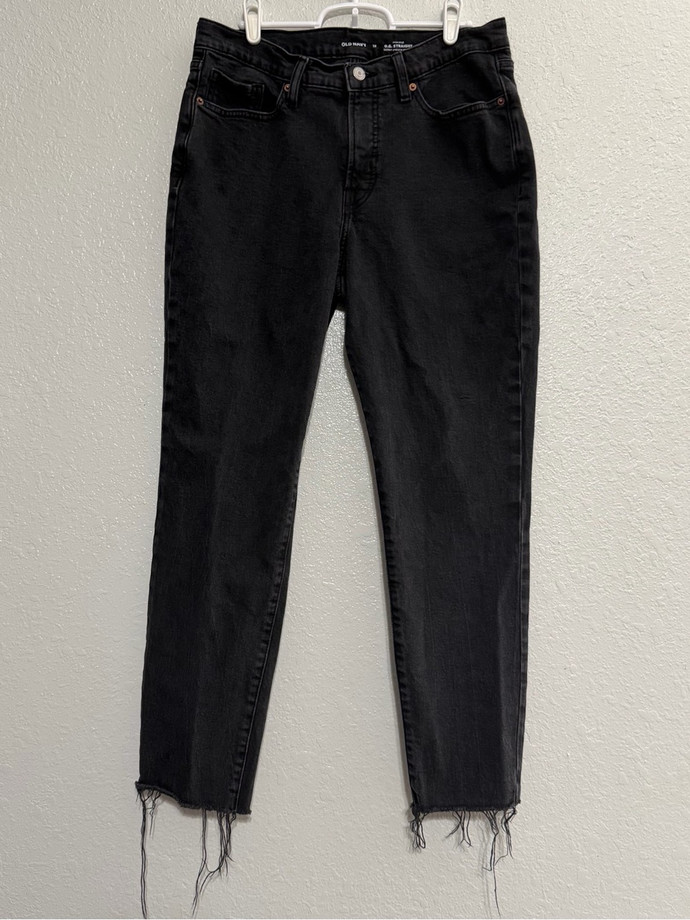 Womens OG Straight Raw-Hem Jeans